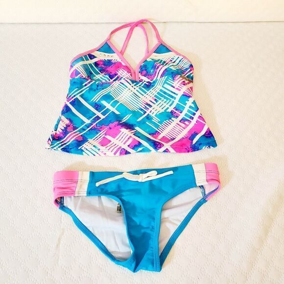 ZeroXposur Multi-colored Print Swimset Girl's size 7 - Picture 2 of 10